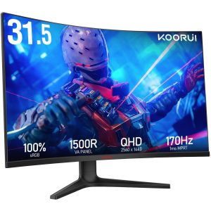KOORUI 32E6QC 31.5" QHD 170Hz VA Curved Gaming Monitor