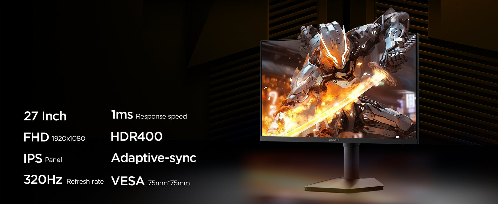 KOORUI G2511E 24.5" FHD 320Hz Fast IPS Gaming Monitor feature