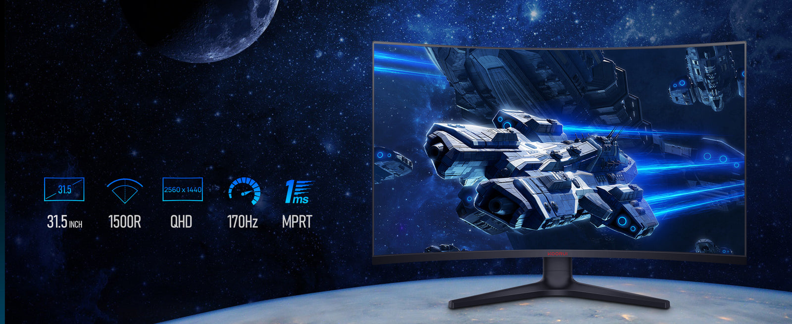KOORUI G3221SC 31.5" QHD 170Hz VA Curved Gaming Monitor feature
