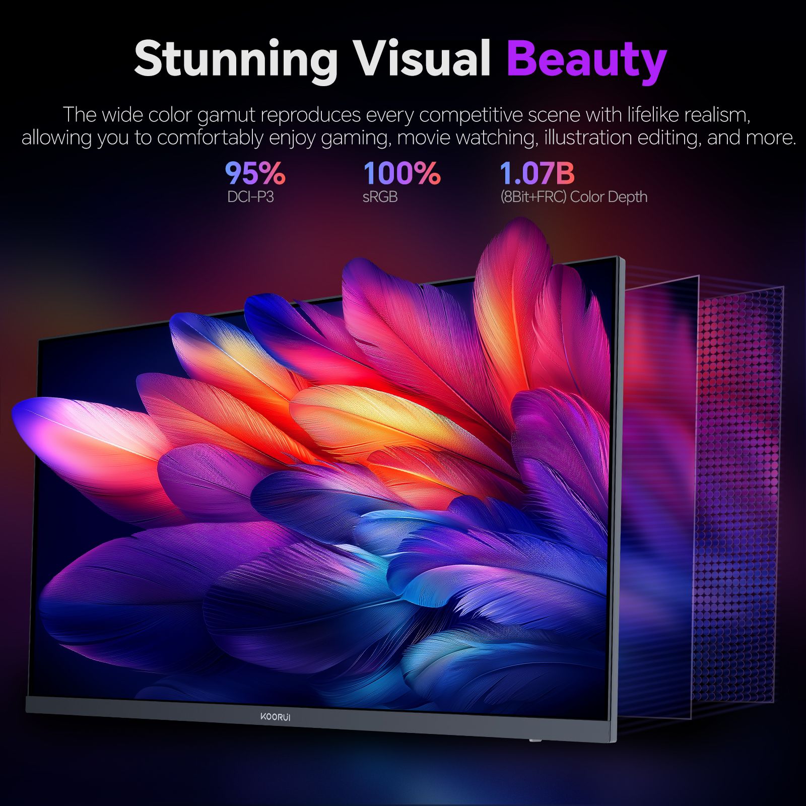 KOORUI G2722P 27" QHD 200Hz Fast IPS Gaming Monitor - Image 4