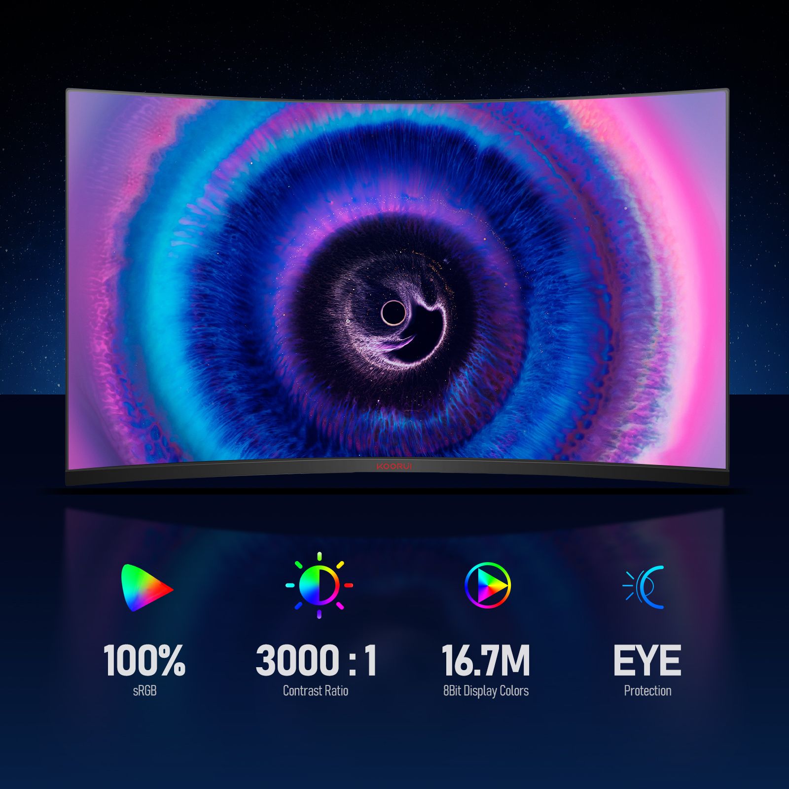 KOORUI 32E6QC 31.5" QHD 170Hz VA Curved Gaming Monitor - Image 4