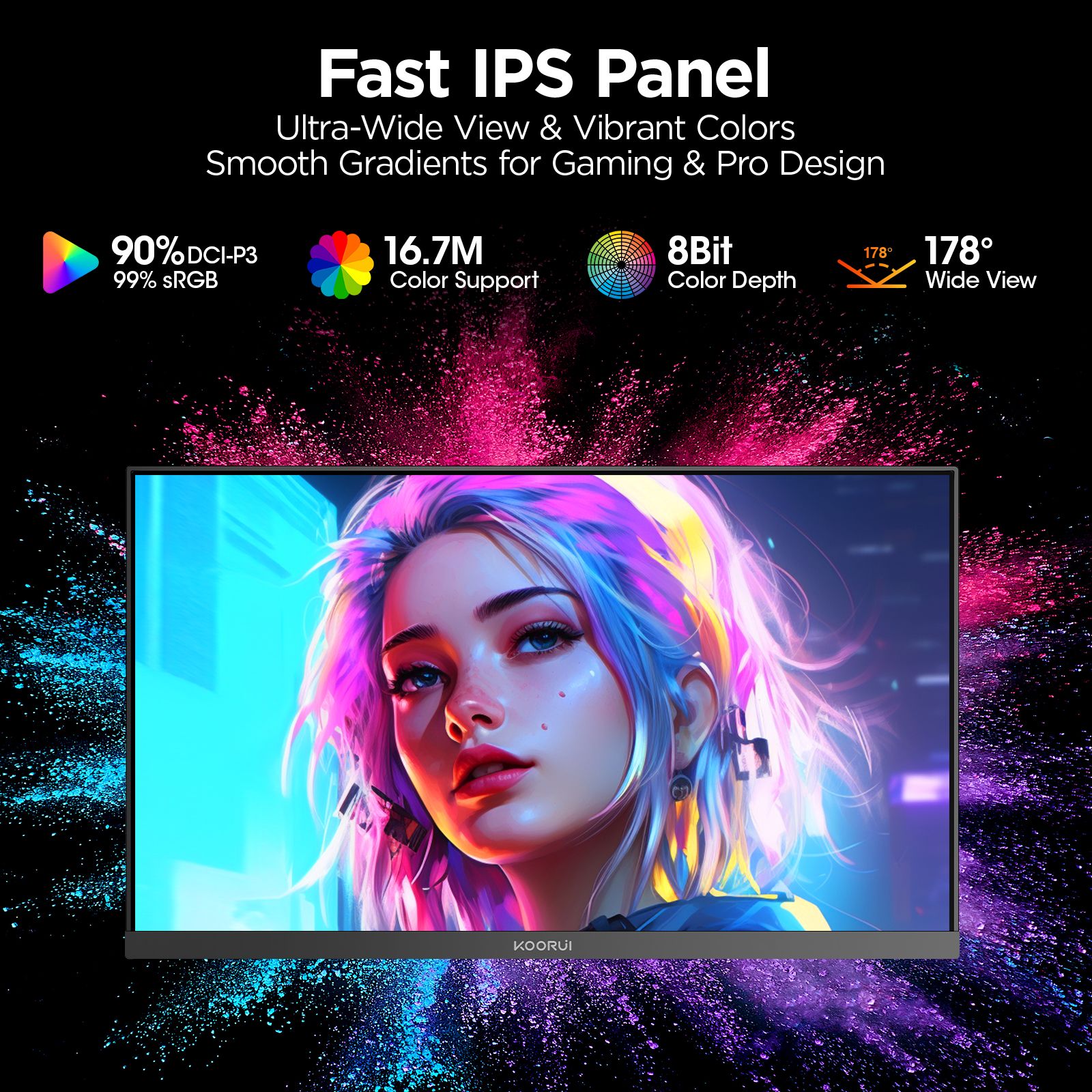 KOORUI G2511P 24.5" FHD 200Hz Fast IPS Gaming Monitor - Image 5