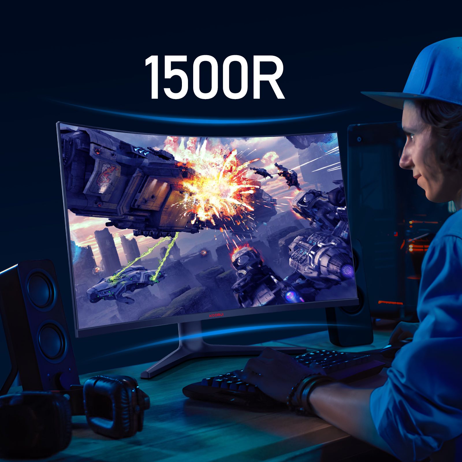 KOORUI 32E6QC 31.5" QHD 170Hz VA Curved Gaming Monitor - Image 6