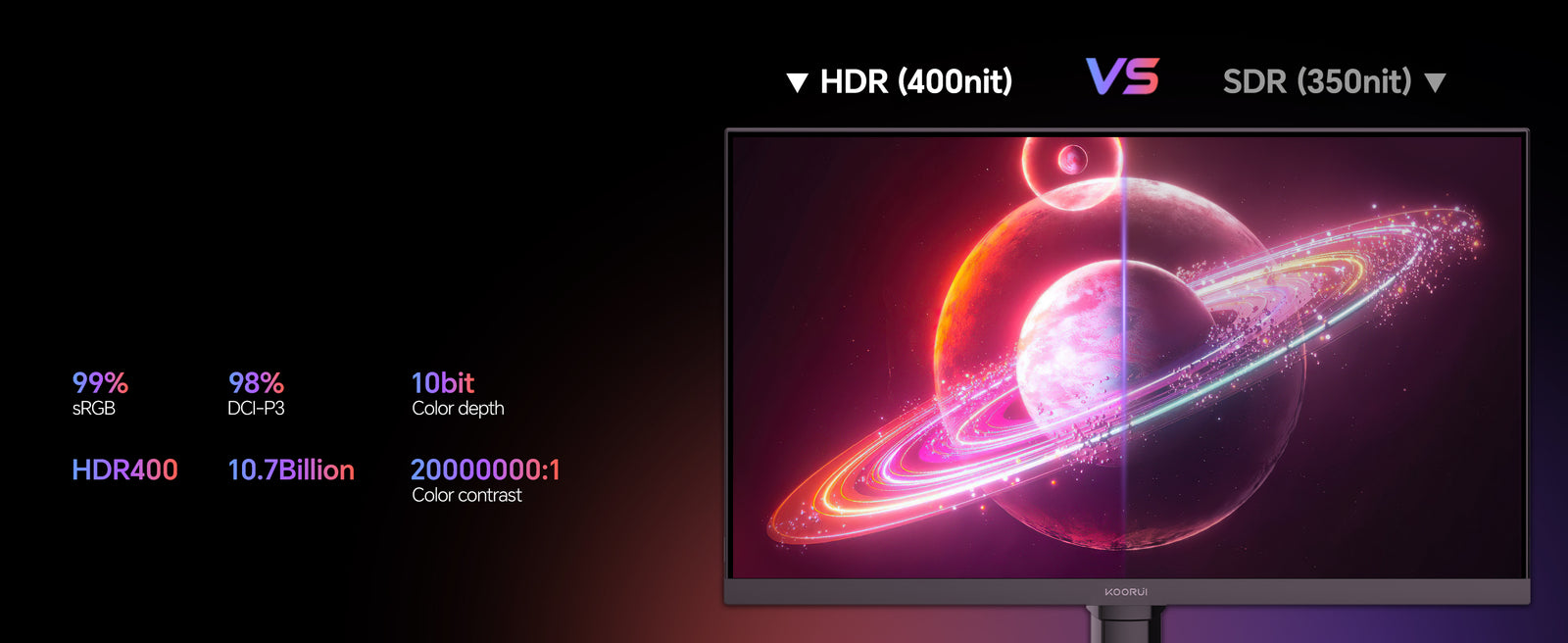 KOORUI G2721E 27" QHD 320Hz Fast IPS Gaming Monitor feature