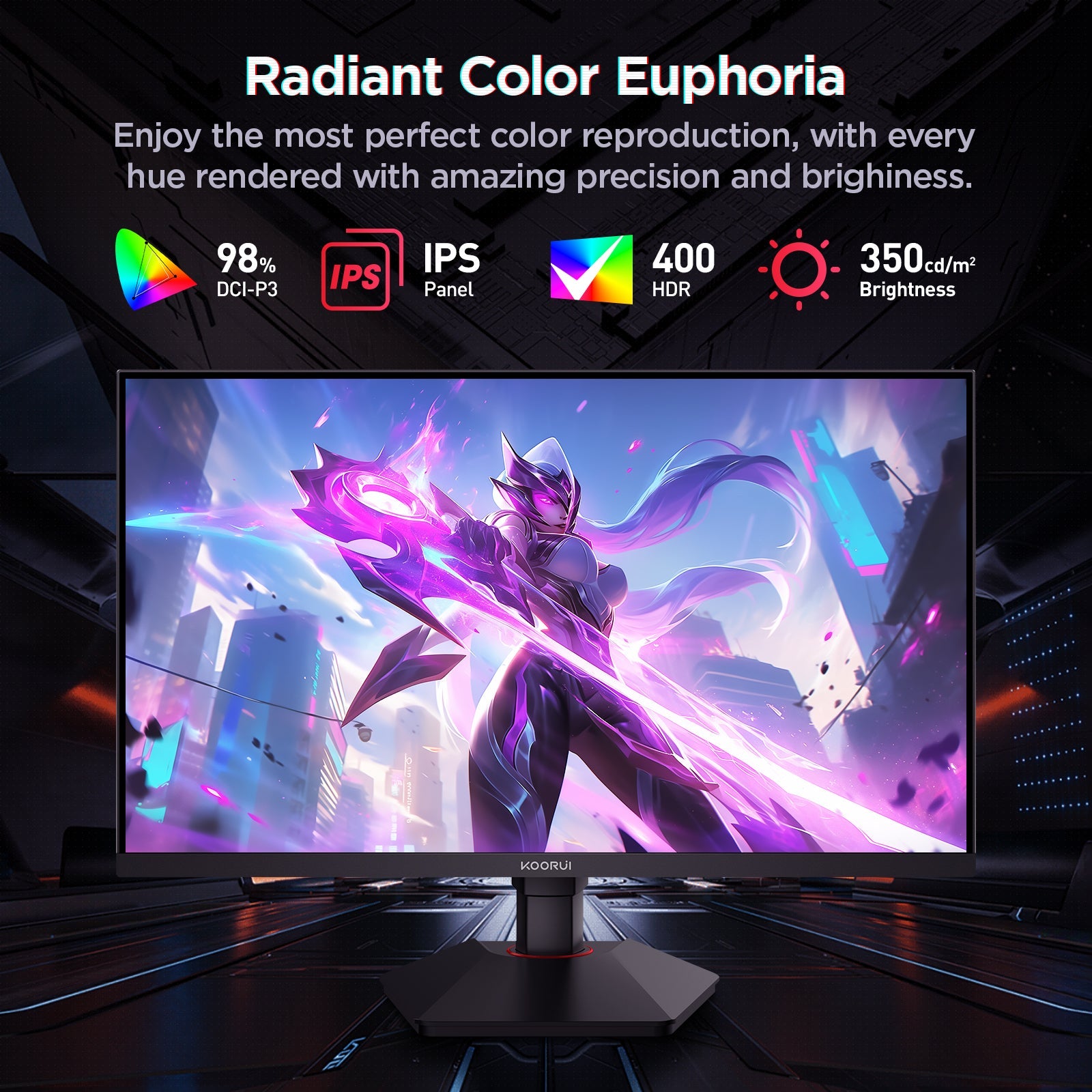 KOORUI G2721E 27" QHD 320Hz Fast IPS Gaming Monitor - Image 8